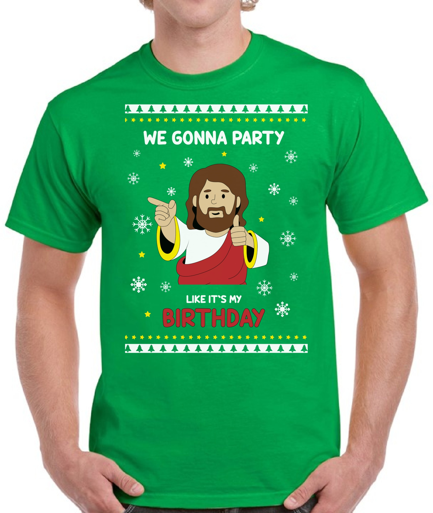 We Gonna Party Funny Christmas Shirt Jesus Birthday Gift Religious Men s T Shirt