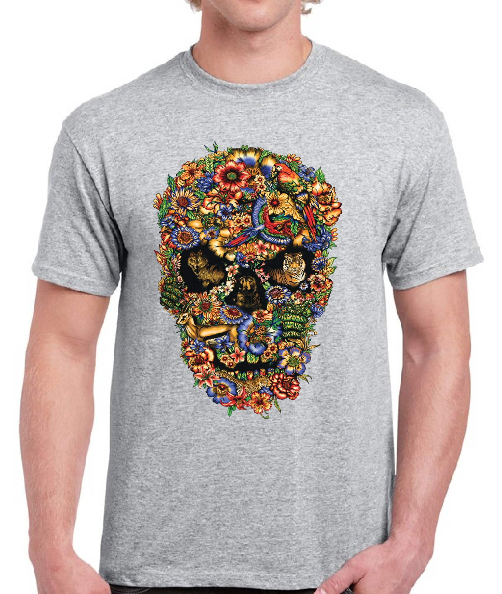thumbnail 6  - Floral Sugar Skull T Shirt Day of the Dead Shirt Sugar Skull Gifts for Men&#039;s