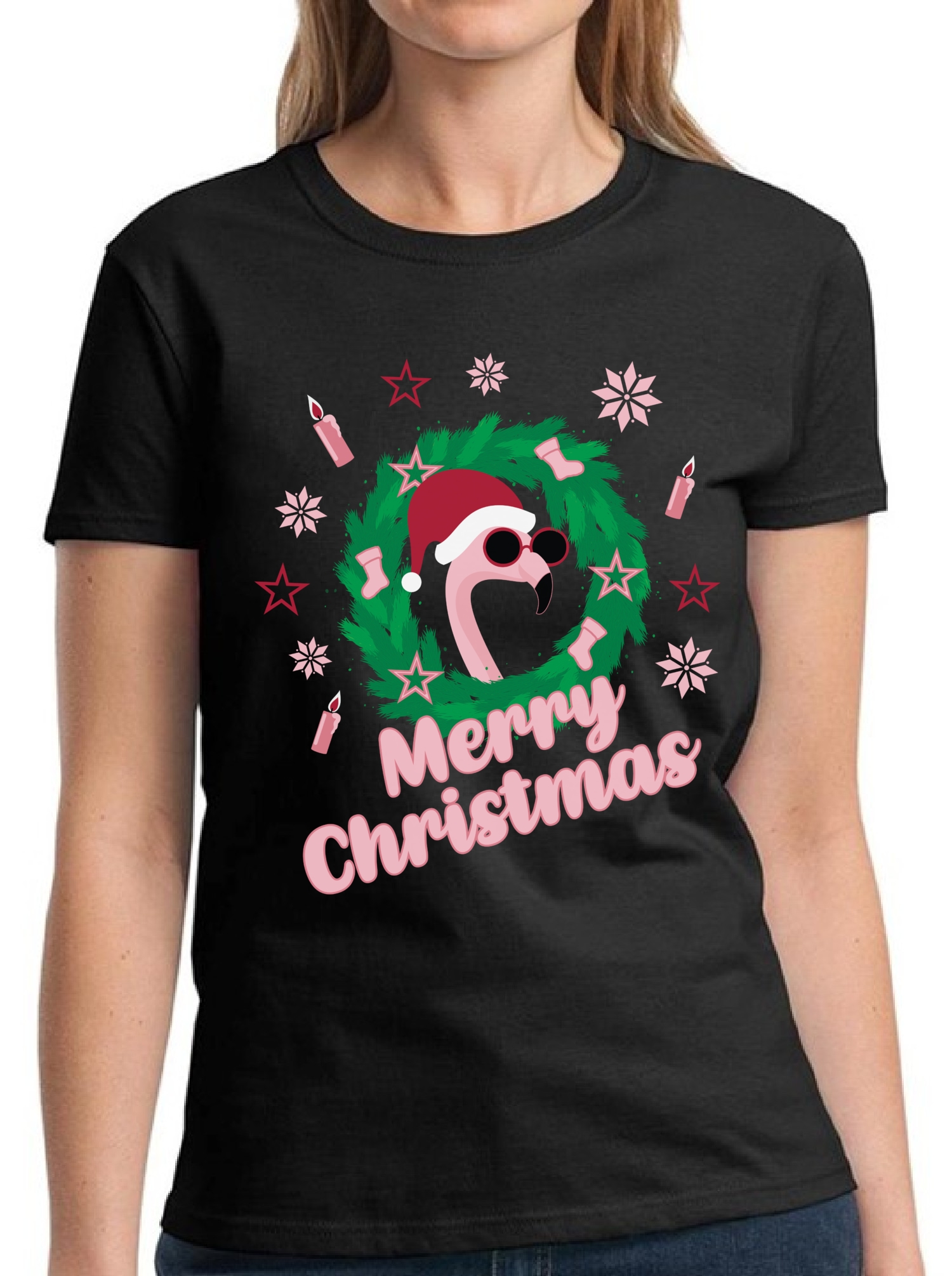 Merry Christmas Flamingo Ugly Funny Sweater Xmas Holiday Gift Unisex Sweatshirt 